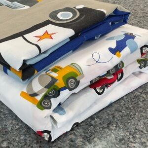 Dream Factory top flat sheet and one pillow sham.